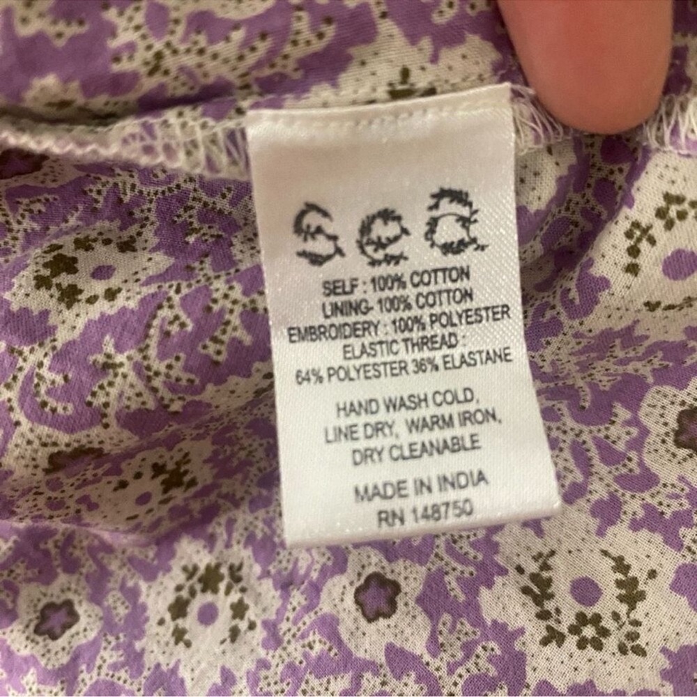 Sea New York Ida Apron Purple Printed Midi Dress Cottagecore Feminine Size XS - Picture 10 of 11